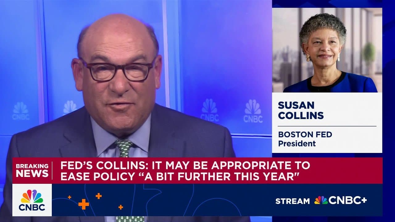 Boston Fed president: It may be appropriate to easy policy 'a bit further this year'