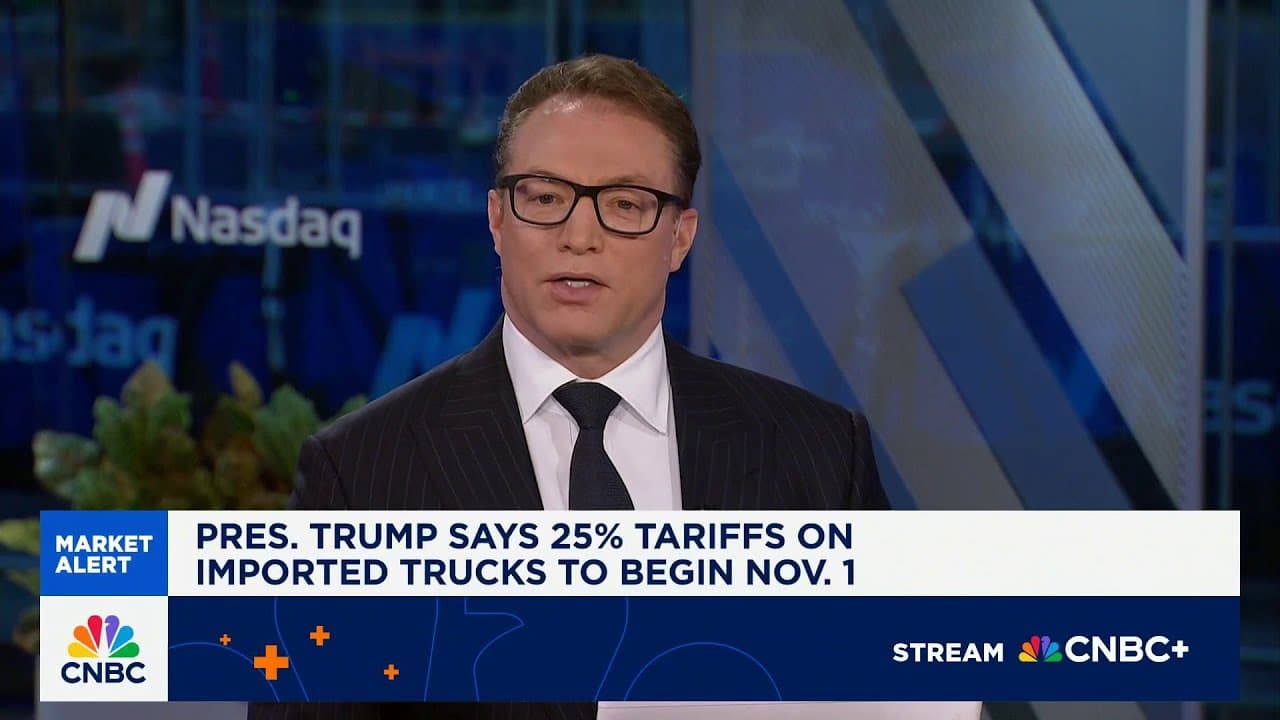 President Trump says 25% tariffs on imported trucks will begin November 1